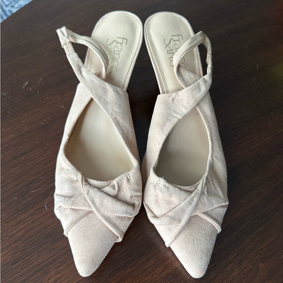 Franco Sarto Women's Beige Slingback Heels - Picture 3 of 6